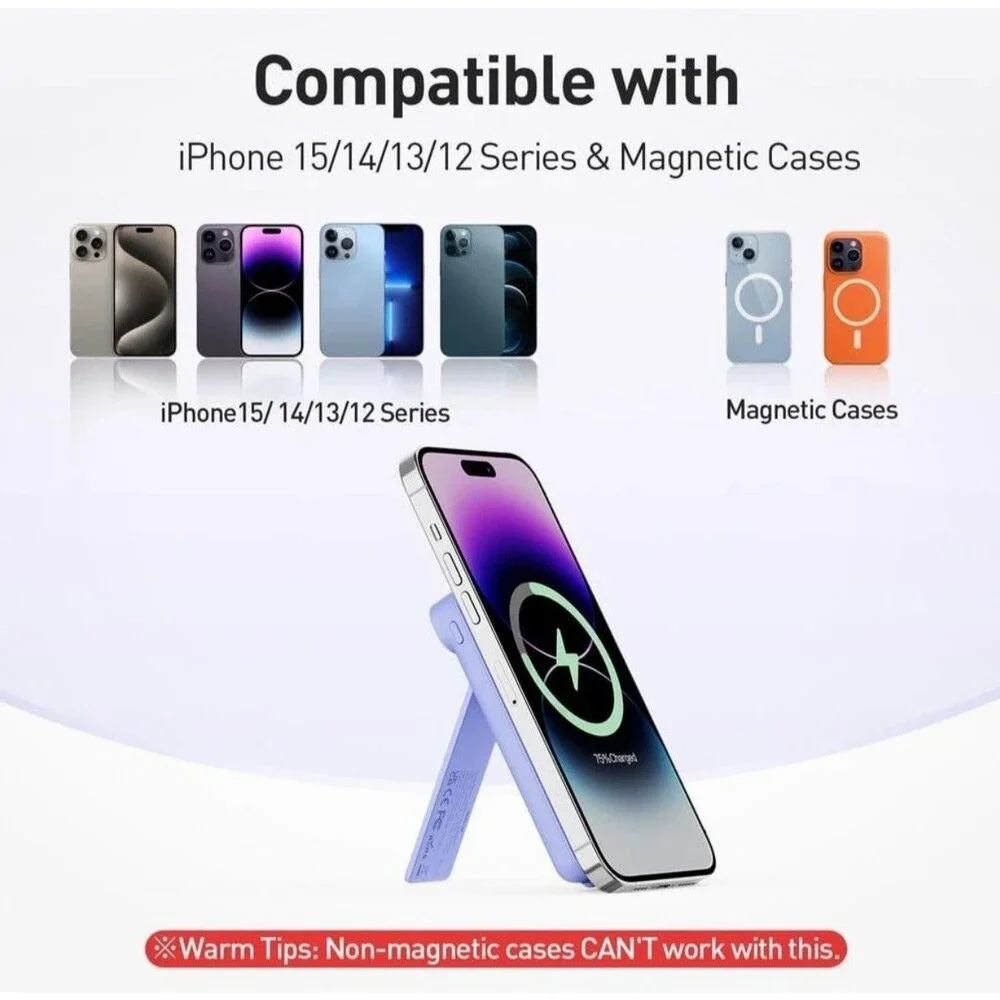 iWALK Magnetic Power Bank Adjustable Stand Purple Powerstand iPhone Prop NIB